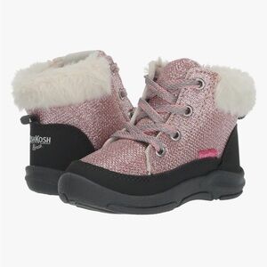 OshKosh B'gosh Sparkly Pink and Black Kids Boots